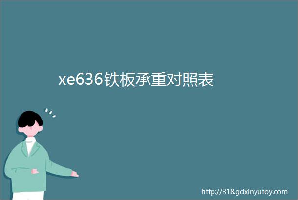 xe636铁板承重对照表